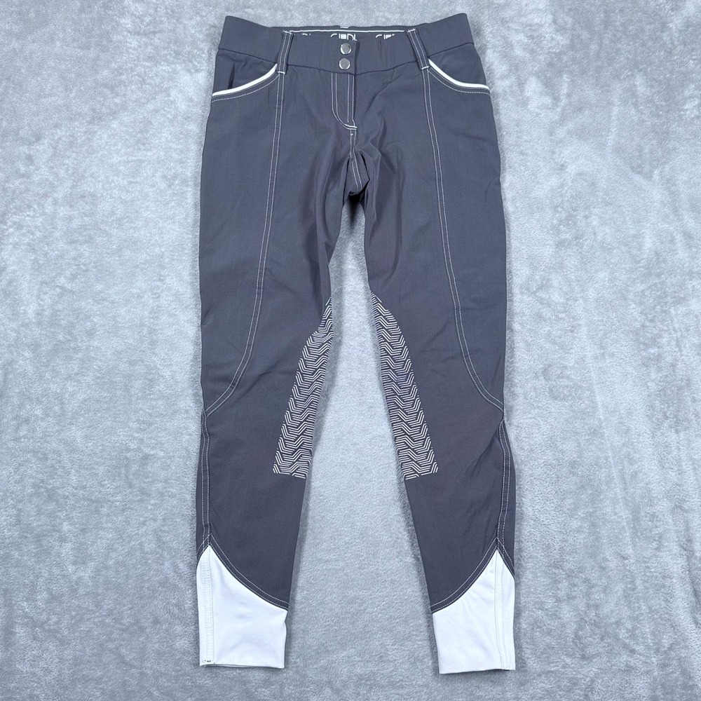 GhoDho Elara Breeches Horse Riding Pants Womens 26 Knee Patch Gray Equestrian
